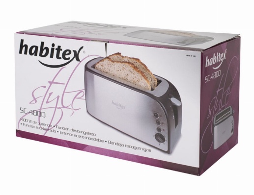 Tostador 2 Ranuras Largas Habitex Modelo Sc4800